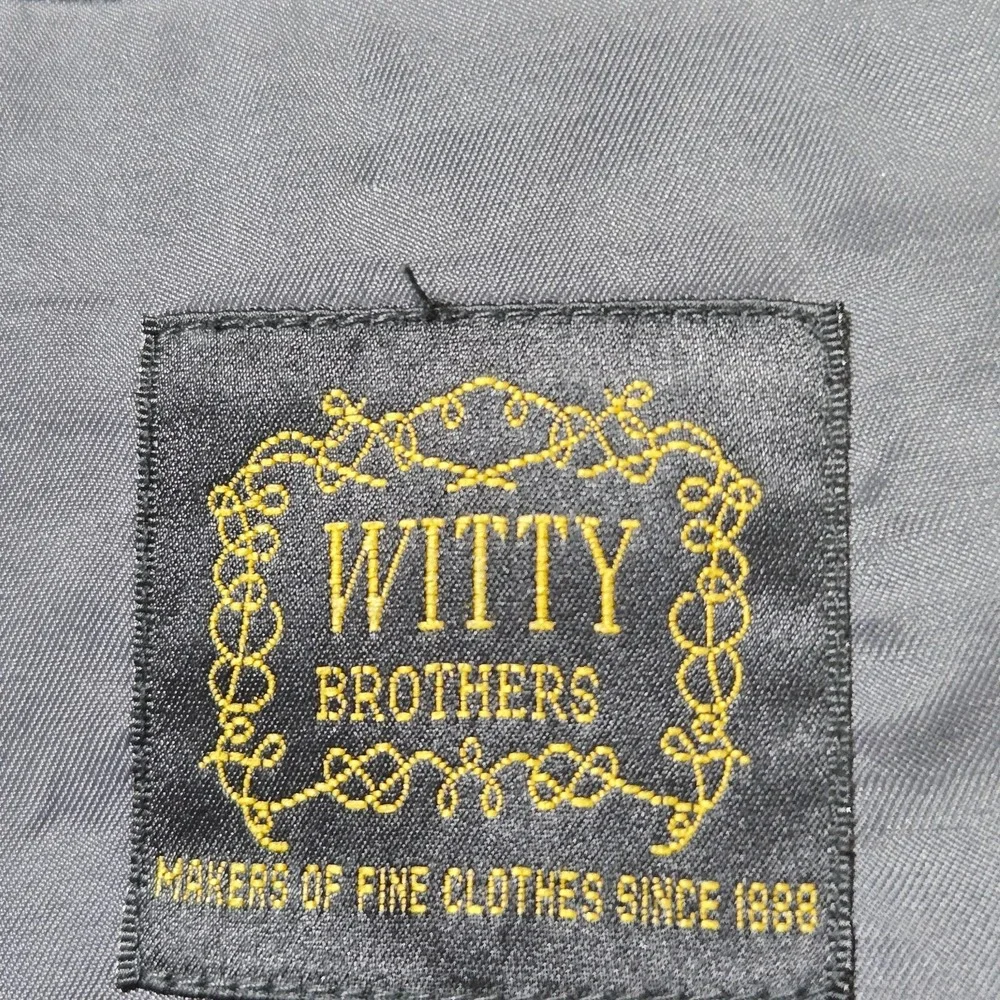 Witty Brothers Classic Pants Suit Mens Black L50/45 Black Pinstripe Wool Blend